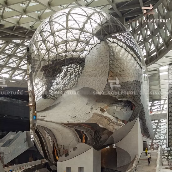 Large Sculpture Public Mirror Polishing Stainless Steel Cloud Sculpture