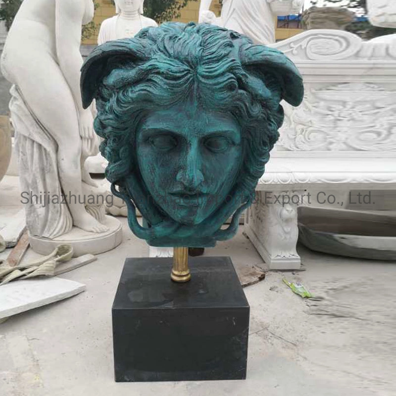 Greek Mythology Lost Wax Bronze Medusa Sculpture The Gorgon Head Bust Statue