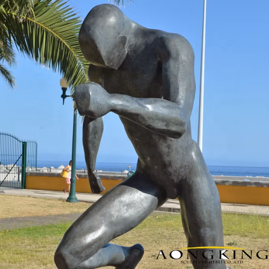 Figure de rue Sculpture de cow-boy grandeur nature en bronze